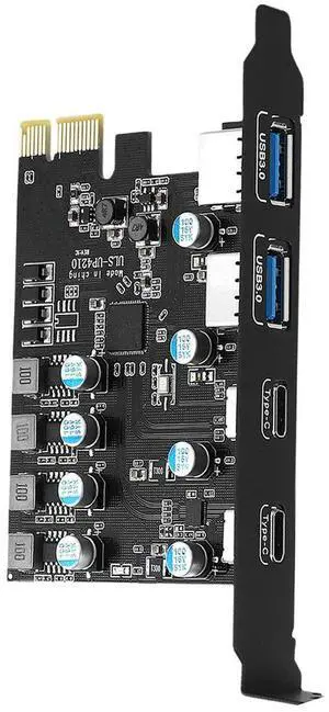 Expansion Controller Card 2*USB A Port+2*USB C Port/USB3.2 GEN1 USB3.0 PCI Extension Card for /MacOS/Linux
