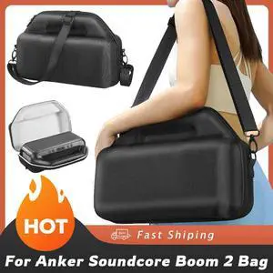 EVA Hard Travel Case Waterproof Protective Case Shockproof with Adjustable Shoulder Strap for Anker Soundcore Boom 2 Speaker