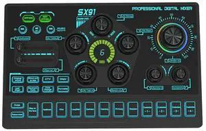 SX91 Live Sound Card USB Sound Mixer Professional Audio Mixing Console Amplifier For Live Sing PC Laptop Cellphone