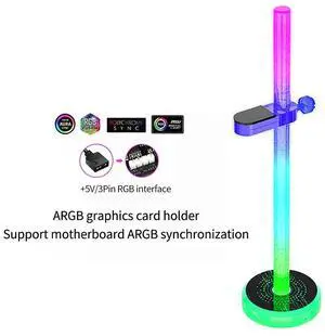 5V 3Pin ARGB Graphics Card Bracket Support GPU Bracket Aura Sync Height Adjustable Video Card Holder for Desktop PC Accessories