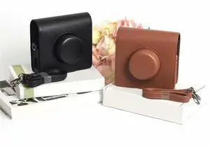 Retro Camera Bag Protective Case PU Leather Cover With Shoulder Strap For Instax WIDE Evo