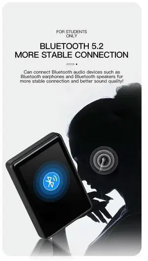 MP4 Music Player S18 Portable MP3 Walkman E-Book FM Radio Recording Alarm 64GB Bluetooth Touch Screen