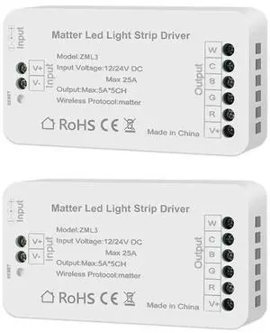2X Matter LED Strip Light Controller RGBCW Controller LED Strip Bixb/Siri/For Google Home/For Alexa Control Support 2X Matter LED Strip Light Controller RGBCW Controller LED Strip Bixb/Siri/For Google Home/For Alexa Control Support