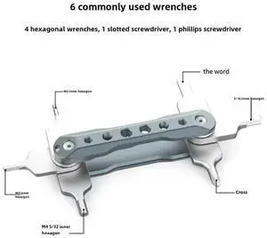2X Universal DSLR Camera Rig Folding Tool Set With Screwdrivers And Hex Key Wrenches Tool Set With Six Functional Tools