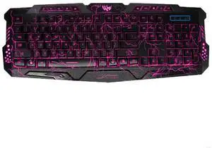 Gaming Cracked Keyboard USB Backlit Keyboard for Game Laptop PC Computer Games