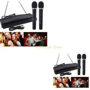 Wireless Microphone System Dual Handheld 2 x Mic Cordless Receiver Wireless Microphone System Dual Handheld 2 x Mic Cordless Receiver