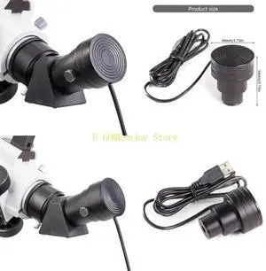 130W 1.25" Electronic Eyepiece USB Digital Lens 640x480/320x240 Manually Adjust Brightness for Astronomy Microscopy