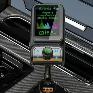 Car FM Transmitter Wireless EQ Sound Radio Adapter 1.8" Color Screen for Hands Free Calls with PD20W/QC3.0 Fast Charging