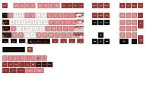 130PCS AliceTheme Keycaps XDA Full Set Keycaps Thick PBT for Gaming Mechanical Keyboard Red Keycap