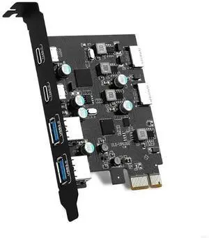 6 Port USB PCIE Card (2X USB C 2X USB A) PCIE USB Card PC Front Panel
