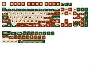 MerryChristmas Theme Keycaps PBT MOA 130 keys for DIY Layout Mechanical Keyboard Customize Key Caps