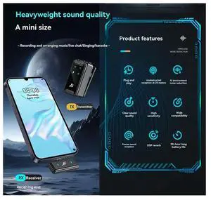 SX22 1In2 Display Compartment Wireless Lavalier Microphone Clear Sound Pickup ligent Noise Reduction