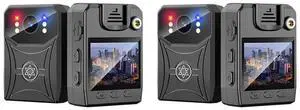 2X 4K Mini Police Camera Digital Video Recorder Camcorder Camera IR Night Vision Body Camera Back Clip Without