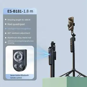 1 PCS Ai Auto Tracking Selfie Stick Automatic Tracking Black Aluminum Alloy Live Phone Holder Bluetooth 5.0 Gimbal Stabiliz