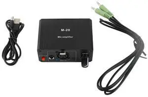 Microphone Preamp High Gain 48V Phantom Power XLR Output Mic Preamplifier for Dynamic and Condenser Microphones Booster Microphone Preamp High Gain 48V Phantom Power XLR Output Mic Preamplifier for Dynamic and Condenser Microphones Booster