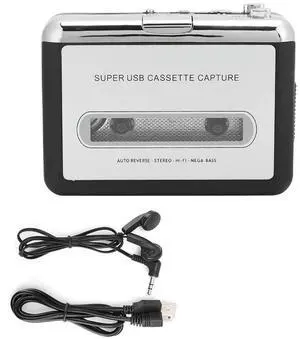 Portable Stereo Cassette Player Tape to MP3 Audio Converter Adapter with USB Cable Tape to MP3 Converter Tape to MP3 Adapter