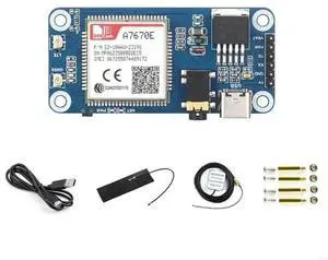 A7670E Cat1/GPRS/GNSS HAT Module for RPi Expansion Adapte Board Base on 40PIN GPIO Interfaces