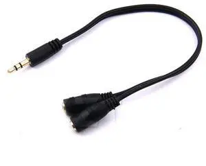 Headphone Y Splitter 3.5 mm 1 Male to 2 Female Extension Cable Audio Stereo For Earphone Microphone Spliter Gold Plated Adapter
