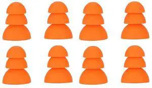 8pcs Silicone Eartips Noise Reduction Replacement Earplugs for Se846 Se535 Se215 and Inner Hole 2.03.5mm Earbud Orange