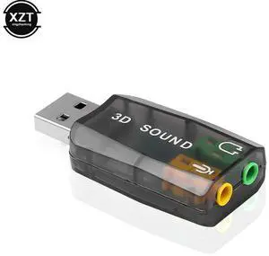 Channel 5.1 External 3D USB Sound Card with 3.5mm Audio Adapter for Computer headphone Stereo Mic Audio USB Converter