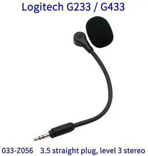 Replacement Game Mic Boom for G433 G233 GPro GPROX Gaming Headset Mic 3.5mm 3-pole Stereo Microphone