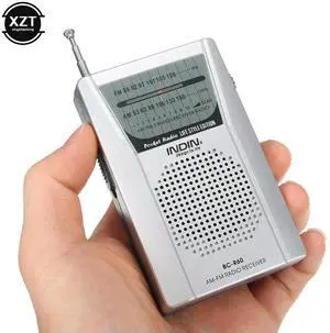 BC-R60 Pocket Radio Telescopic Antenna Outdoor Mini AM/FM Dual Band Radio World Receiver 88-108MHz Speaker 3.5mm Earphone Jack