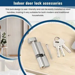 Door Hardware 80Mm Security Copper Door Lock Cylinder Interior Bedroom Living Lock Handle Brass Key Locking