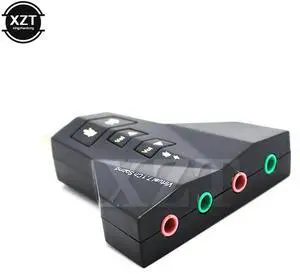 Portable 3D External Usb Audio Sound Card Digital Dual Virtual 7.1 Channel USB 2.0 Audio Adapter Double Sound Card for PC
