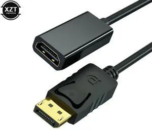 DP to HDMI-compatible Adapter Display Port Male to HD Female Cable Converter Adaptor for Projector Display Laptop TV 1080P