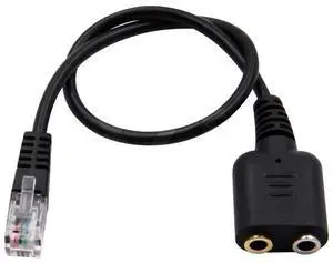 25cm Dual 3.5mm Audio Jack Female to Male RJ9 Plug Adapter Convertor Cable for PC Computer Headset for 6921 Telephone
