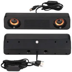 Wired Speaker HiFi Stereo Subwoofer USB Powered 3.5mm Plug Portable Desktop Long Speaker for TV Computer