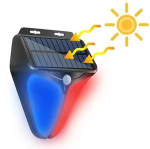 Outdoor Solar Alarms Lights 26LED Human Body Sensing Sound & Light Warning Wall Light Garden Warning Security System