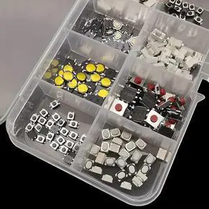 Car Remote Control Compatible 250Pcs Micro Tactile Tact Push Button Switch Assorted Kit 2P 4 Pin SMD PCB Momentary Self-Res
