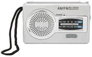 AM FM Transistor Radio DSP Chip Portable Pocket Mini Radio with Loudspeaker Headphone Jack Silver Gray