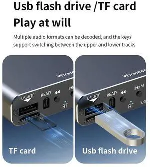 HIFI Stereo USB U-Disk Bluetooth 5.4 Audio Transmitter Receiver 3.5MM AUX For RCA Music Adapter DSP Decoding