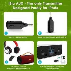 Wireless For Ipod Nano Touch Video Compatible Bluetooth Adapter Dongle Transmitter