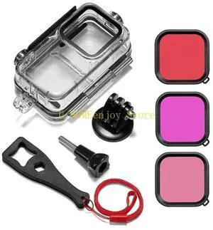 60m Waterproof Housing Diving Protective for Shell Underwater for Case with 3x Lens Filters Adapter & Screw for Act