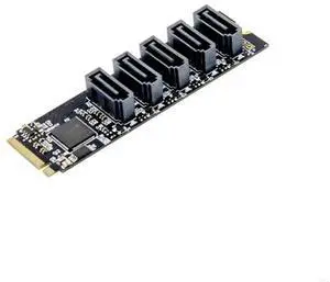 5 Ports to M.2 M-Key Adapter PCIE Sata3.0 6Gbps Riser Expansion