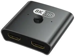 8K -Compatible Switcher Bidirectional High-Definition 2-In-1-Out Splitter Supports Dual Display Output
