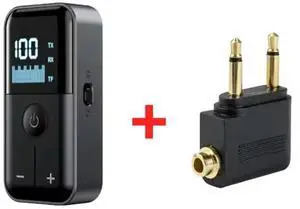 LED Display Audio Receiver Transmitter 4 In 1 Bluetooth 5.4 3.5MM AUX TF Card Stereo Music Adapter With Mic