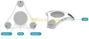 Mini USB Desktop Computer Conference Omnidirectional Microphone Mic Speaker