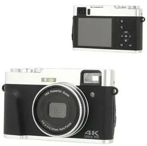 4K Digital Camera 48MP 3.5 Inch HD IPS Screen 16X Digital Zoom Portable Compact Retro Camera for Travel Vlogging