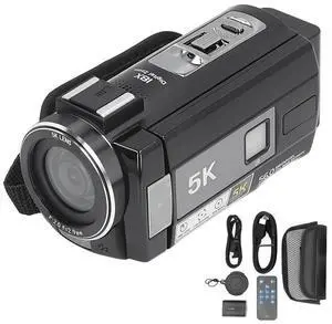 56MP 5K DV800 Camera 18X Digital Zoom Autofocus Anti Shake 180 Deg Rotation IPS Touchscreen Camera for Travel Photography