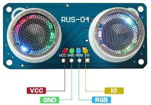 RUS-04 Ultrasonic Module RGB Colorful Light Obstacle Avoidance Sensor Distance Measuring For Robot Car 3-5.5V