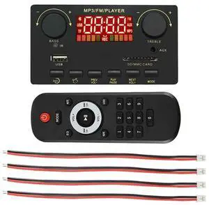 2X40W Amplifier Bluetooth 5.0 MP3 Player WAV Decoder Board 12V Car FM Radio Module Support TF USB AUX Handsfree