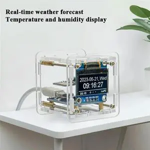 2X DIY Weather Clock Kit Module Internet Of Things Time Temperature And Humidity Display Soldering Practice Loose