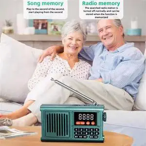 Protable DAB Radio Recargable Ham Bluetooth Sound Box AM FM Radio Mini Vintage Ham Speaker Mp3 Player Gray