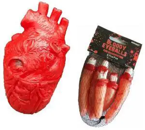 Human Halloween Decorations Trick Fake Heart Finger Set Haunted House Human Body Simulation Organ