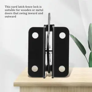 Durable 3PCS Self Locking Heavy Force Gate Latch, Lever Lock For Wooden Fence Doors, Black
