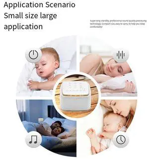 30 Soothing Sounds White Noise Machine With Night Light For Enhanced Sleep For Babies & Adults